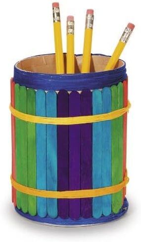 Wooden Color Craft Sticks (4.5in.) - Vibrant Fun Colors, Colored Popsicle Sticks for Crafts | Pack of 240 Wooden Craft Stick | Ideal for Crafters, Teachers Kids and Students in Kuwait