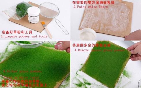 NWFashion 90G Dress Tree Flower Static Grass Dressing Scatter Flock for Miniatures Model (04 Yellow Green) in Saudi Arabia