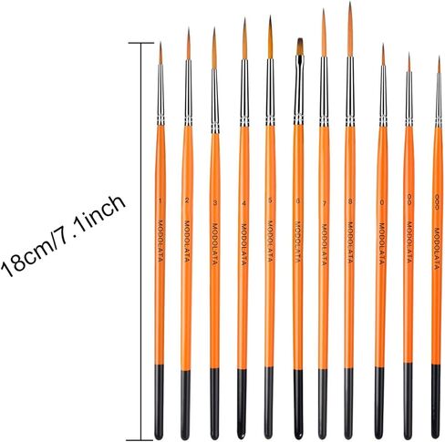 مجموعة فرش الطلاء النموذجية - 11 قطعة من فرش الرسم الدقيقة للاكريليك والزيت والالوان المائية - مجموعات الطائرات، السيراميك، المينا، المصغرة، وورهامر 40 قيراط in Kuwait
