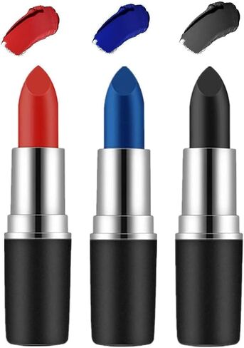 HYOIIO Eye Black Sticks 3 ألوان مجموعة طلاء الوجه، عصا طلاء الوجه الأزرق، زي الهالوين التنكرية، كريم مكياج كريم قابل للمزج، أعواد طلاء الجسم للكرة اللينة، البيسبول، كرة القدم الرياضية (أحمر + أزرق + أسود) in Kuwait