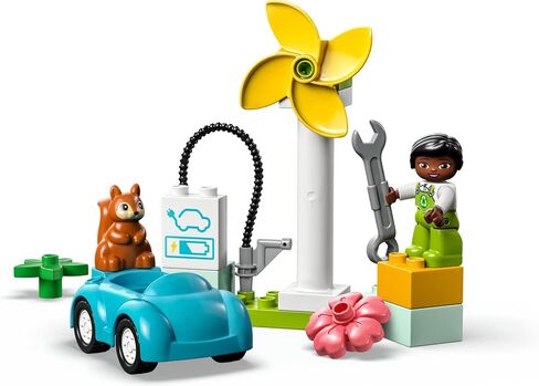 LEGO DUPLO Town Wind Turbine and Electric Car 10985 Early Development Building Toy, Includes Charging Station for Pretend Play, Great Gift for Toddler Boys and Girls Ages 2 Years Old and Up in Saudi Arabia
