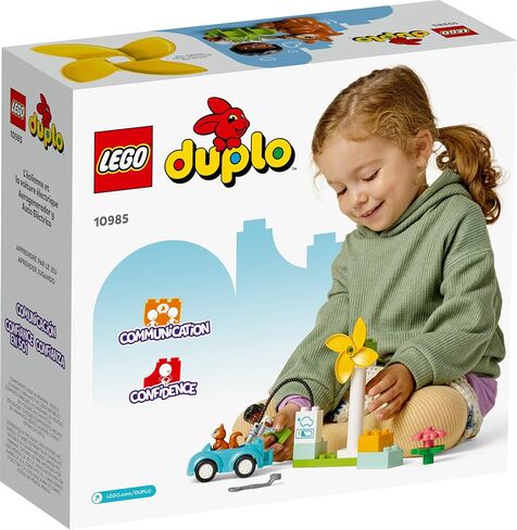 LEGO DUPLO Town Wind Turbine and Electric Car 10985 Early Development Building Toy, Includes Charging Station for Pretend Play, Great Gift for Toddler Boys and Girls Ages 2 Years Old and Up in Saudi Arabia