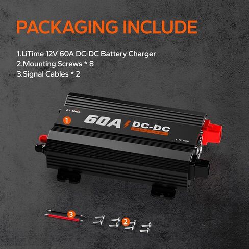 شاحن بطارية LiTime 12V 40A DC إلى DC مناسب لبطاريات LiFePO4 وحمض الرصاص وSLA والجل وAGM والكالسيوم. شاحن ثلاثي المراحل للتطبيقات واسعة النطاق والمركبات الترفيهية والقوارب واليخوت. in Kuwait
