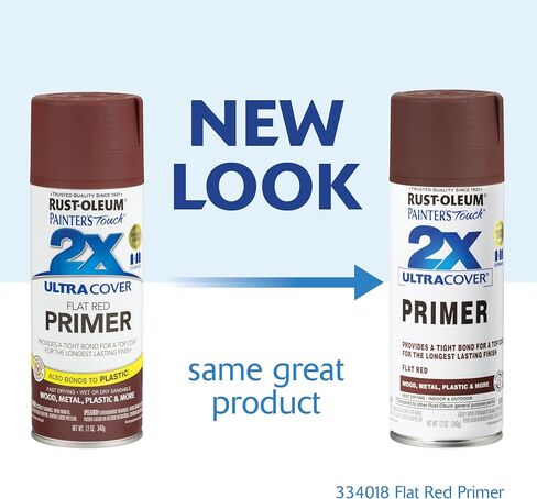 Rust-Oleum 334019 Painter's Touch 2X Ultra Cover Spray Primer، 12 أونصة، أبيض مسطح in Kuwait