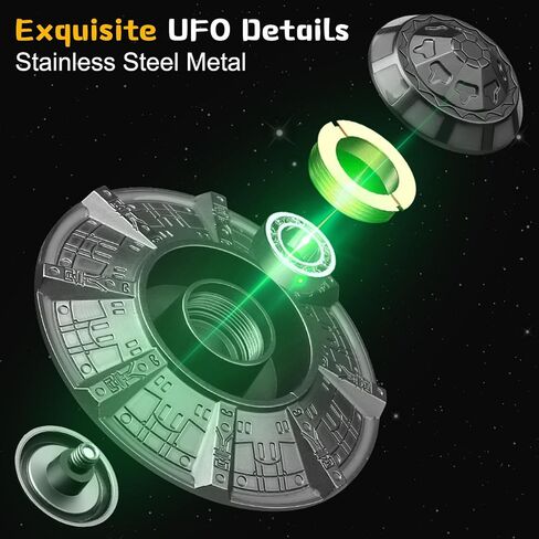 لعبة سفينة الفضاء فيدجيت سبينر من يو اف او للأطفال البالغين، دوار إصبع اليد المعدني المتوهج في الظلام، لعبة مكتب جيروسكوبية مضيئة بأطراف الأصابع، مضادة للقلق وتخفيف التوتر للفصول الدراسية المكتبية in Kuwait