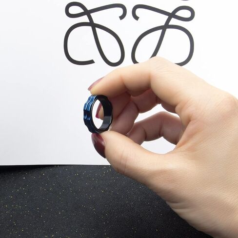 LuckyAmor Fidget Rings للقلق للنساء، حلقة القلق الدوارة المصنوعة من الفولاذ المقاوم للصدأ Fidgets Two Gear Fidget Ring حلقة القلق البولندية العالية للنساء والرجال هدايا الزفاف مقاس 6-10 in Kuwait