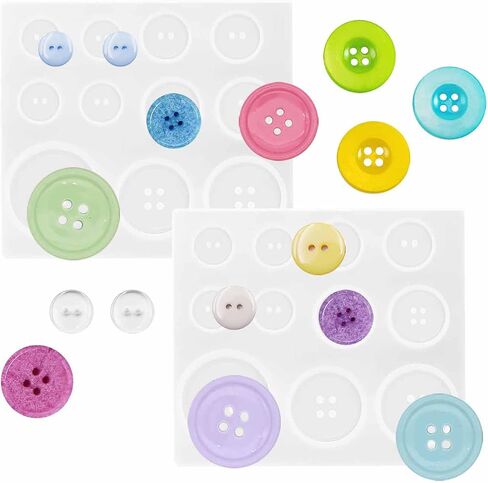 2 PCS Round Button Silicone Mold,Charms Epoxy Resin Mould for Resin Jewelry Casting Mold DIY Craft Decorations Making Tool in Saudi Arabia