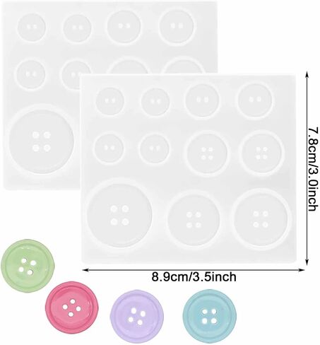 2 PCS Round Button Silicone Mold,Charms Epoxy Resin Mould for Resin Jewelry Casting Mold DIY Craft Decorations Making Tool in Saudi Arabia