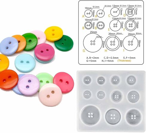2 PCS Round Button Silicone Mold,Charms Epoxy Resin Mould for Resin Jewelry Casting Mold DIY Craft Decorations Making Tool in Saudi Arabia