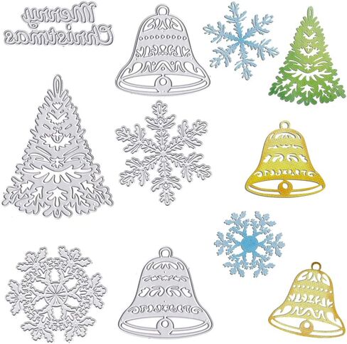 Hying Christmas Snowflake Cutting Dies for Card Making, Winter Holiday Snow Die Cuts Happy New Year Snow Flowers Dies Stencils Embossing Template for Craft Scrapbooking DIY Photo Album Decorations in Kuwait