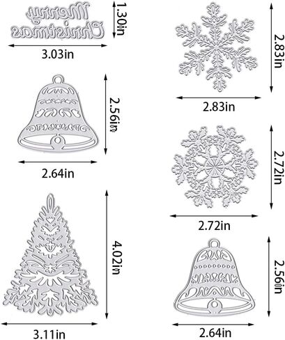 Hying Christmas Snowflake Cutting Dies for Card Making, Winter Holiday Snow Die Cuts Happy New Year Snow Flowers Dies Stencils Embossing Template for Craft Scrapbooking DIY Photo Album Decorations in Kuwait