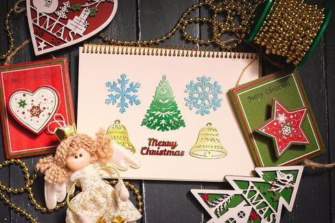 Hying Christmas Snowflake Cutting Dies for Card Making, Winter Holiday Snow Die Cuts Happy New Year Snow Flowers Dies Stencils Embossing Template for Craft Scrapbooking DIY Photo Album Decorations in Kuwait