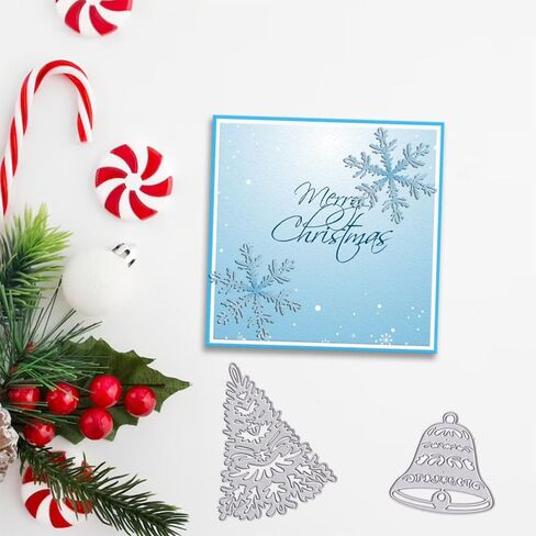 Hying Christmas Snowflake Cutting Dies for Card Making, Winter Holiday Snow Die Cuts Happy New Year Snow Flowers Dies Stencils Embossing Template for Craft Scrapbooking DIY Photo Album Decorations in Kuwait