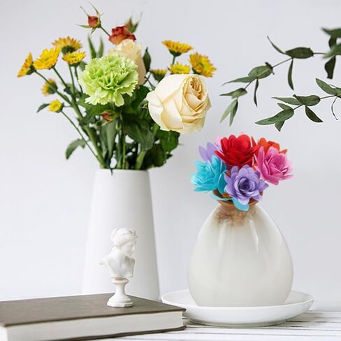 FREEBLOSS 2 Set Flower Cutting Dies Paper Flower Tool Kit with Video Tutorial Flower Template Metal Flower Die Cuts Stencils with 100pcs Colored Paper for Scrapbooking Card Decorations in Saudi Arabia