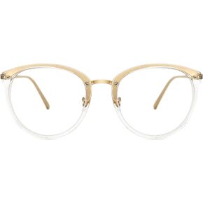 TIJN Blue Light Blocking Vintage Round Metal Optical Eyewear Clear Eyeglasses Frame for Women