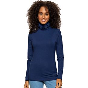 Felina Women's Turtleneck - Super Soft Cotton Modal, Long Sleeve, Foldable or Scrunchable Collar, Tagless for Comfort