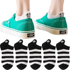 Mokde Mondge 5 Pairs Cute Cow Socks Women Embroidery Cotton Black White Short Socks Casual Ankle Socks for Women Socks