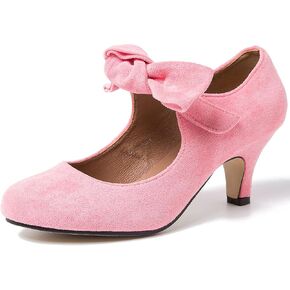 LIURUIJIA Women's Bow Mary Jane Kitten Heel Pumps Dress Shoes | Bow Strap, Low Heel, Shoes for Women Dressy, Wedding Guest, Office, Church, Party, Cute, 1920s, 50s Vintage Style in Saudi Arabia