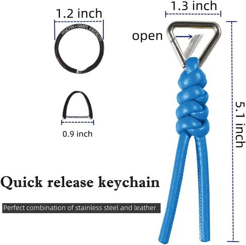 HSEFIN Leather Key Chain Car Universal Unisex Key Chain with Removable Triangle Open Key Ring in Kuwait