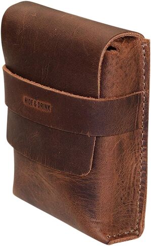 Hide & Drink, Leather Card Organizer Pouch, Holds Up to 12 Cards Plus Folded Bills/Coin Holder/Vintage/Stylish/Accessories, Handmade - Bourbon Brown in Saudi Arabia