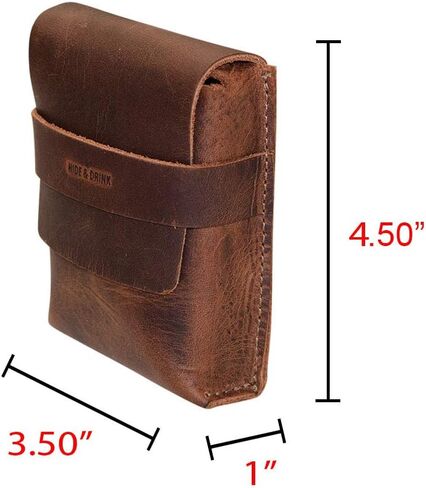 Hide & Drink, Leather Card Organizer Pouch, Holds Up to 12 Cards Plus Folded Bills/Coin Holder/Vintage/Stylish/Accessories, Handmade - Bourbon Brown in Saudi Arabia