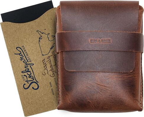 Hide & Drink, Leather Card Organizer Pouch, Holds Up to 12 Cards Plus Folded Bills/Coin Holder/Vintage/Stylish/Accessories, Handmade - Bourbon Brown in Saudi Arabia