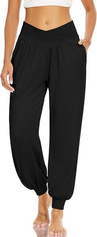 سراويل حريمي حريمي من SUNYAA بخصر عالٍ كاجوال فضفاضة للركض واليوجا ملابس نوم مريحة للاستراحة مع جيوب in Kuwait