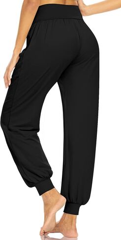 سراويل حريمي حريمي من SUNYAA بخصر عالٍ كاجوال فضفاضة للركض واليوجا ملابس نوم مريحة للاستراحة مع جيوب in Kuwait