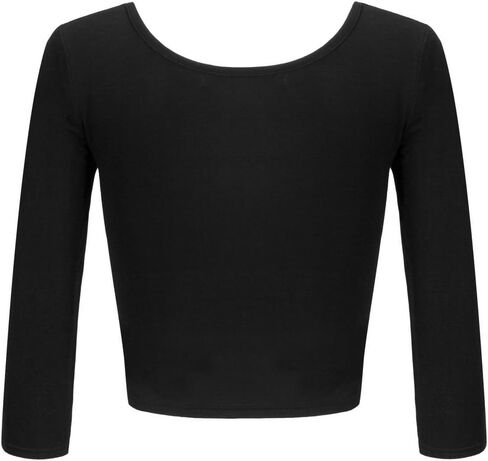 OThread & Co. Women's Crop Tops Basic Stretchy Scoop Neck 3/4 Sleeve T-Shirt in Kuwait