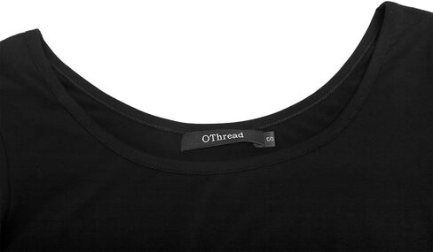 OThread & Co. Women's Crop Tops Basic Stretchy Scoop Neck 3/4 Sleeve T-Shirt in Kuwait
