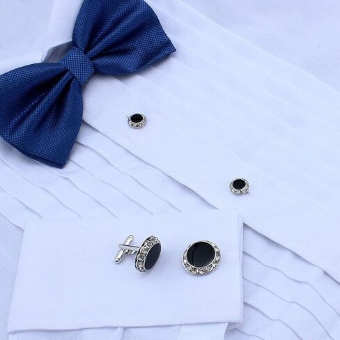 HAWSON Crystal Cuff Links and Studs Set for Mens Tuxedo Shrit Wedding Accessories in Kuwait