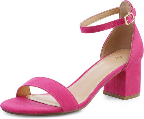 mysoft Women's Chunky Low Heels Open Toe Block Heeled Dress Ankle Strap Pump Wedding Sandals in Kuwait