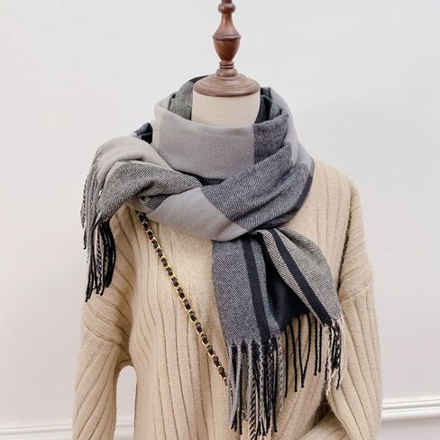 وشاح شتوي للسيدات من K-Elewon بملمس الكشمير شال الباشمينا يلتف بطانية دافئة ناعمة للنساء BX11 in Kuwait