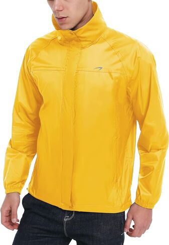 سترات المطر الرجالية من KPSUN مقاومة للماء وخفيفة الوزن وقابلة للتعبئة ومعاطف مطر للجري مع غطاء رأس قابل للإزالة in Kuwait