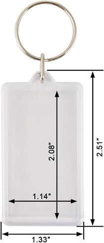 50pcs Size:2.51"x1.33" Custom Personalised Insert Photo Acrylic Blank Keyring Keychain Wholesale in Saudi Arabia