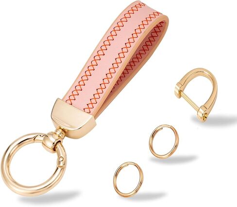 سلسلة مفاتيح سيارة من الجلد الطبيعي من كلاود باي، حامل مفاتيح عالمي مع حلقة على شكل حرف D قابلة للدوران 360 درجة، مضادة للفقدان in Kuwait