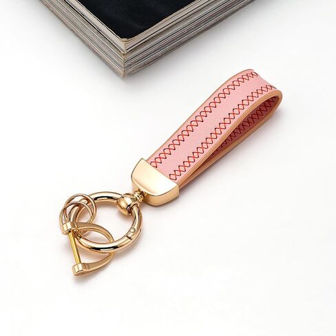 سلسلة مفاتيح سيارة من الجلد الطبيعي من كلاود باي، حامل مفاتيح عالمي مع حلقة على شكل حرف D قابلة للدوران 360 درجة، مضادة للفقدان in Kuwait