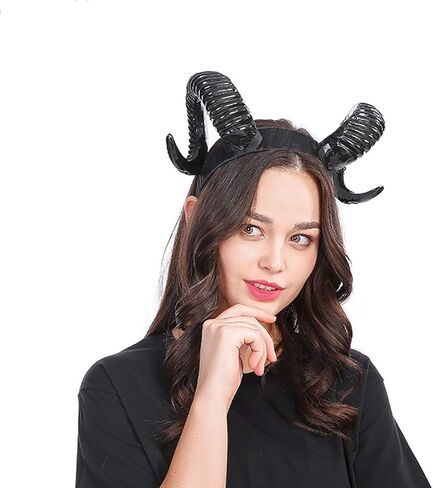 هالوين القوطية الأغنام القرن هوب عقال صور الدعائم الشعر التبعي اليدوية النساء الرجال فتاة صبي in Kuwait