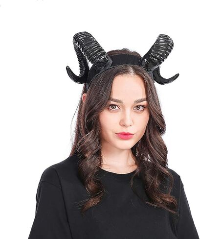 هالوين القوطية الأغنام القرن هوب عقال صور الدعائم الشعر التبعي اليدوية النساء الرجال فتاة صبي in Kuwait