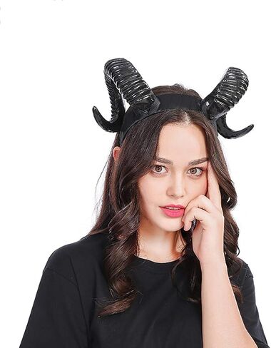 هالوين القوطية الأغنام القرن هوب عقال صور الدعائم الشعر التبعي اليدوية النساء الرجال فتاة صبي in Kuwait