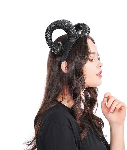 هالوين القوطية الأغنام القرن هوب عقال صور الدعائم الشعر التبعي اليدوية النساء الرجال فتاة صبي in Kuwait