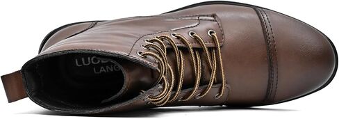 LUODENGLANG Chukka Boots Casual Fashion Oxford Dress Boots Leather Lace Up Desert Ankle Boots Classic For Men Lightweight Anti Slip in Kuwait