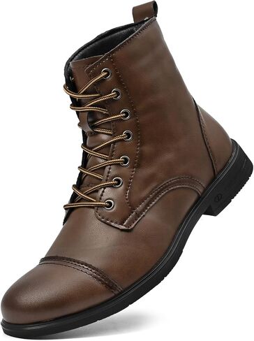 LUODENGLANG Chukka Boots Casual Fashion Oxford Dress Boots Leather Lace Up Desert Ankle Boots Classic For Men Lightweight Anti Slip in Kuwait