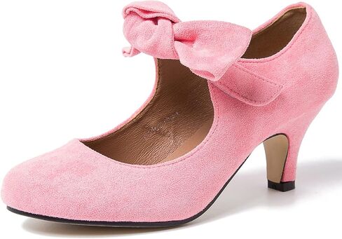 LIURUIJIA Women's Bow Mary Jane Kitten Heel Pumps Dress Shoes | Bow Strap, Low Heel, Shoes for Women Dressy, Wedding Guest, Office, Church, Party, Cute, 1920s, 50s Vintage Style in Saudi Arabia