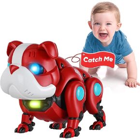 TNOIE Baby Toys Crawling Infant Toys Baby Musical Toys for Toddlers Walking Robot Dog Toy Educational Interactive Light-up Gifts Toys for 1 2 3 4 5 Year Old Boys Girls in Kuwait