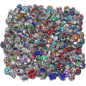 أزرار معدنية من RoyalBeier متعددة الألوان مزينة بحجر الراين مع زر كبس 12 ملم من أجل Snap Jewelry(HM008), 30pcs in Kuwait