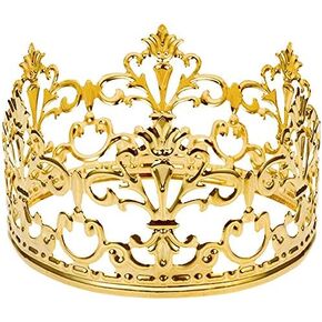 قطعة علوية للكعكة على شكل تاج ذهبي وردي عتيق، تزيين الكيك لعيد الميلاد السعيد، تزيين الكيك تاج الطفل للأولاد والبنات، ديكور الكيك للحفلات وحفلات الزفاف، قطر 3.97 بوصة ارتفاع 2.28 بوصة