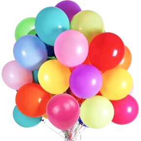 Jsocoah Balloons Assorted Colors, 12 Inches (120 Pack) Rainbow Balloons, Thickened Latex Balloons for Kid's Birthday Party, Colorful Balloons, Bright Color Party Balloons, Exquisite Rainbow Balloon in Kuwait
