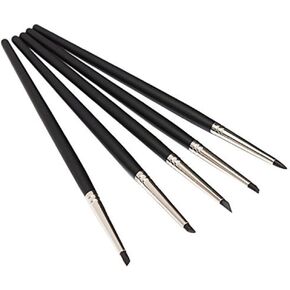 COMIART 5pcs Flexible Clay Sculpture Tools Silicon Color Shaper Brushes Size 0