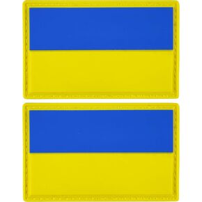 JBCD Ukraine Flag Patch Ukrainian Tactical Patch - PVC Rubber Hook & Loop Fastener Patch (2 Pack) in Kuwait